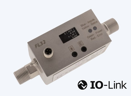 photo d'un débitmètre OEM FL32, avec logo IO-Link en option