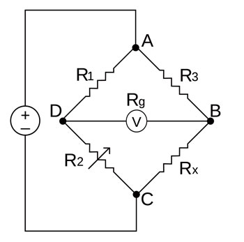 Schéma du pont de wheastone